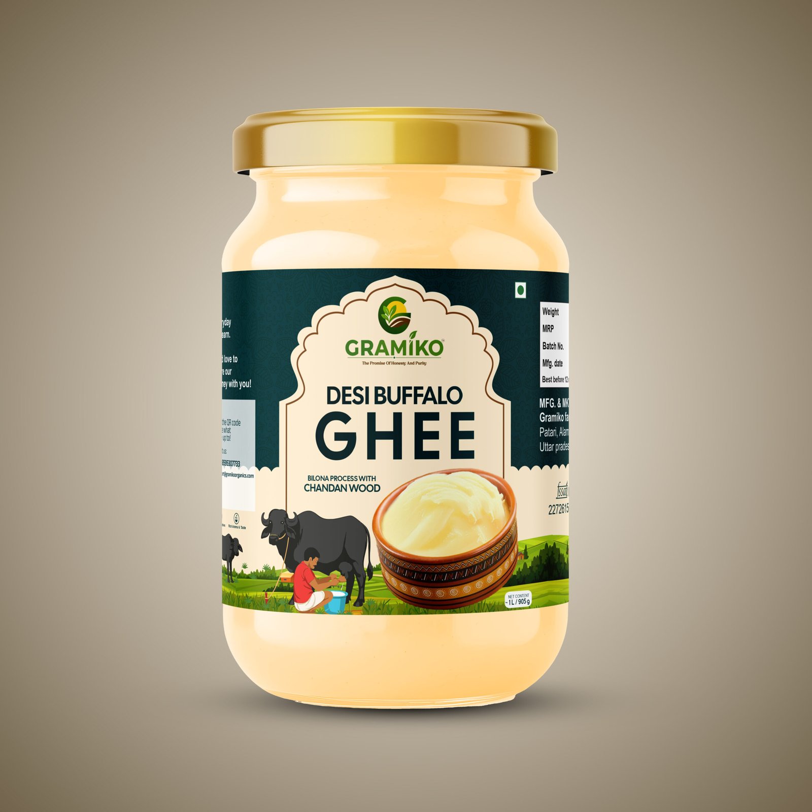 Gramiko Desi Buffalo Ghee (Bilona, Chandan Wood)