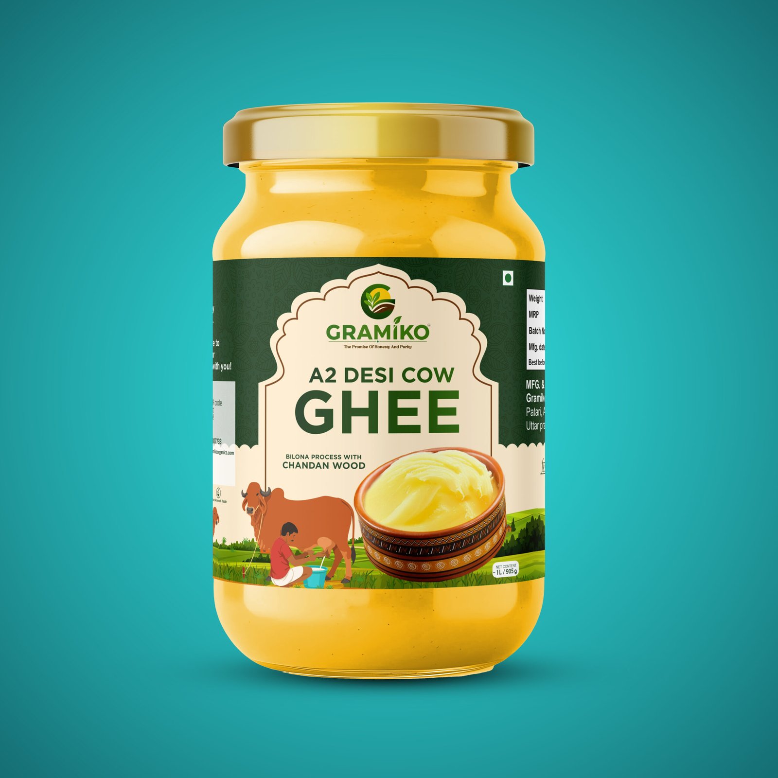 Gramiko A2 Desi Cow Ghee (Bilona, Chandan Wood)
