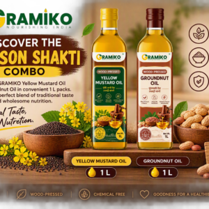 🌾🥜 Gramiko Satvik Shakti Combo | 1L Yellow Mustard Oil + 1L Groundnut Oil