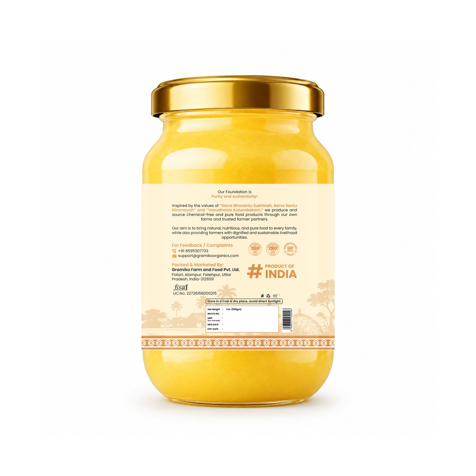 Gramiko A2 Desi Cow Ghee - 500 ML - Image 3